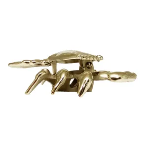 Brass <b>Crab</b> Wall Mount Sculpture Handmade Metal Animal Art <b>Decor</b> for Living Room Contemporary Design - Product Image 3