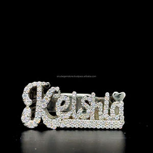 2025 Nueva letra y corazón grabado 925 Plata nombre personalizado "Keishla" Anillo diseño joyería - Product Image 5