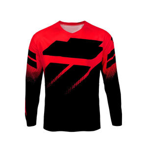 เสื้อเจอร์ซีย์มอเตอร์ครอสสีแดงดำ แขนยาว สำหรับผู้ชาย แห้งเร็ว พิมพ์ลายแบบซับลิเมชั่น แขนยาวเต็มตัว ชุดแข่งรถมอเตอร์ไซค์ ไซส์ผู้ใหญ่ - Product Image 1