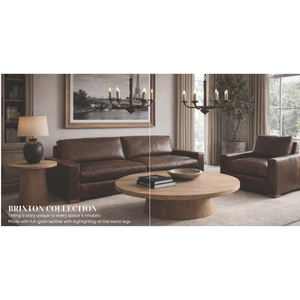 Sofá Contemporáneo de Cuero Marrón Oscuro, Sofá Grande de 2 Plazas para 3 Personas con Diseño de Brazos Cuadrados, Muebles Modernos para Sala de Estar - Product Image 1