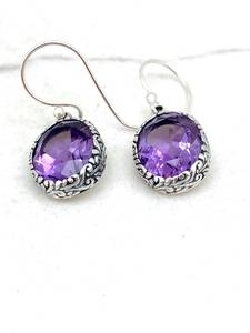 Pendientes Colgantes de Amatista Bali, Joyería Artesanal con Piedras Preciosas, Regalo Elegante para Mujer, Proveedor Mayorista - Product Image 2