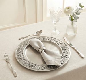 Assiette de présentation décorative gravée, la plus vendue, pour service de fruits, en argent, pour hôtels, vaisselle décorative, assiette de présentation arrondie - Product Image 1