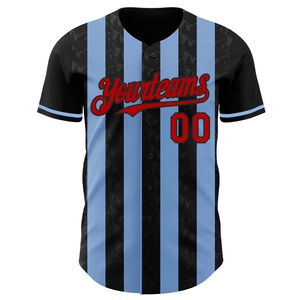 Quick Dry Printed Short Sleeve Baseball Jersey Full Button Breathable 100% Polyester Summer Winter Sports Uniform - Product Image 2