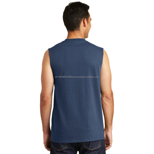 Camiseta sin Mangas de Poliéster 100% para Hombre, de Alta Calidad, Tejido Transpirable, Lisa, Ideal para Entrenamiento y Ropa Deportiva - Product Image 3