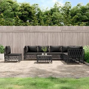 Set Lounge da Giardino Antracite con Struttura in Metallo, Resistente alle Intemperie, Arredamento da Esterno 6 Posti, Design Contemporaneo - Product Image 3
