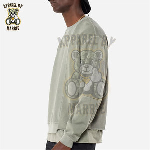 Sudadera de Algodón Grueso de Alta Calidad Personalizada para Hombre, Cuello Redondo, Marca Privada OEM, Ropa Urbana al por Mayor - Product Image 4