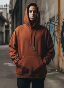 Sudadera con capucha y cremallera de algodón 100% de alto gramaje, con lavado ácido personalizado, efecto vintage desgastado y descolorido por el sol, estilo oversize, de felpa, para hombre, estilo streetwear. - Product Image 5