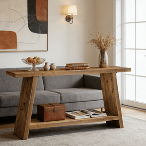 Moderna Consolle Lunga in Legno Massello per Casa, Appartamento e Hotel - Product Image 6