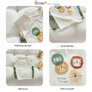 Ensemble pyjama décontracté en gros pour garçons : T-shirt à manches courtes et short, imprimé dessin animé, vêtements d'intérieur pour tout-petits - Product Image 6