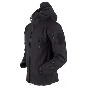 Veste softshell à capuche multi-poches pour homme, doublée en polaire, coupe-vent, résistante à l'eau, noir, gris, kaki, olive, sur mesure OEM - Product Image 5