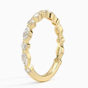 Bracelet à stations de diamants marquise et ronds alternés - Product Image 2