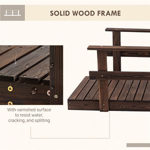 Ponte da Giardino in Legno di Pino da 2,1 m con Finitura Tinta per Laghetti, Fiumi, Rivi, Paesaggistica e Pavimentazione Esterna - Product Image 5