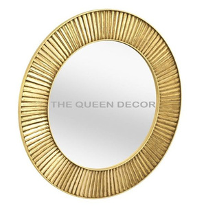 Customized Modern Gold Metal Wall Mirror Decorative Wall Living Room Hotel Home Handmade Iron Easy Installation - Product Image 5