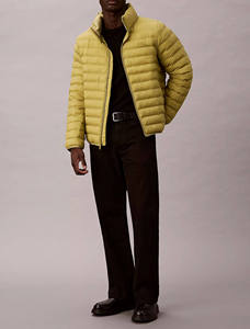 Veste matelassée pour homme en nylon cèdre avec logo personnalisé, col montant, rembourrage en duvet, imperméable, légère, parka, veste à bulles pour homme - Product Image 4