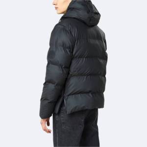 New Arrival Casual Coated Hooded Puffer <b>Jacket</b> for <b>Men</b> <b>Lightweight</b> Winter Wear Zipper Front <b>Waterproof</b> OEM Service - Product Image 4