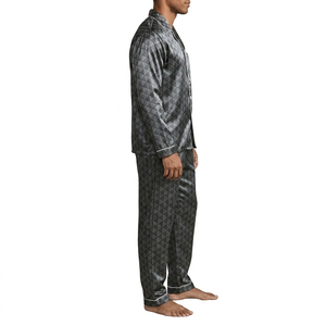 Conjunto de Pijama de Seda Personalizado de Primera Calidad 2026 con Logotipo, Ropa de Dormir y de Estar para Hombre, Suave y Elegante - Product Image 3