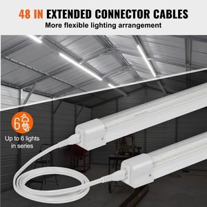 Confezione da 10 Lampade LED Collegabili da 4FT 40W, 6500 LM, Luci da Soffitto con Cavi di Alimentazione da 59V, Interruttore ON/OFF, Illuminazione Lineare - Product Image 4