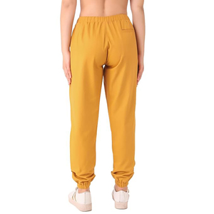 Joggers d'été légers jaune moutarde pour femmes, avec cordon de serrage élastique aux poignets, vente en gros, coupe tendance européenne - Product Image 5