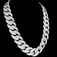 Collier chaîne cubaine en argent 925 avec diamants Moissanite, style hip-hop, bijoux pour rappeurs, idéal pour les fêtes et comme cadeau