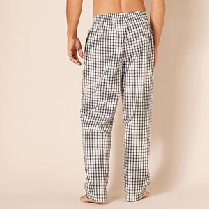 100% Cotton Made Night <b>Pajamas</b> Male Clothing Nightwear Plaid Design Printed Trouser Adjustable Waist <b>Check</b> Flannel <b>Pajama</b> - Product Image 3