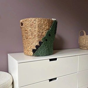Panier à linge en jacinthe d'eau de haute qualité, motif alligator/crocodile, pour la maison, l'hôtel, la station balnéaire, la chambre d'enfant, la chambre de bébé, décoration de chambre. - Product Image 3