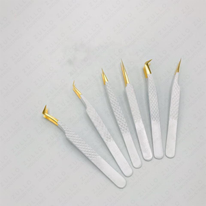 Custom Color Diamond Grip Eyelash Tweezers Stainless Steel Private Label Volume Lash Extension Applicator <b>Tool</b> - Product Image 5