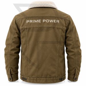 Wholesale Men's Fleece Lined <b>Denim</b> <b>Jacket</b> Sherpa Collar Winter Trucker Coat Custom OEM ODM Private Label Apparel Supplier - Product Image 2