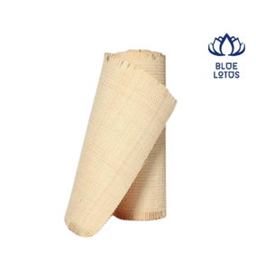 <b>BLUE</b> LOTUS FARM Dylan Vu Model 100% Natural Rattan Cane Webbing Mesh <b>Roll</b> 3-4m Length Natural Color for Furniture DIY Projects - Product Image 1