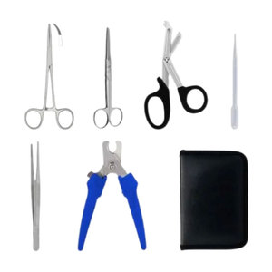 Medic Instrument 6 Pcs Pet First Aid Kit Emergency Veterinary Care Set with <b>Nail</b> Clipper Bandage Scissors Tweezers <b>Case</b> - Product Image 1