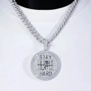 Pendentif personnalisé en argent sterling 925 avec diamant Tishya pour femme, 2 carats, rond, véritable MOISSANITE - Product Image 3