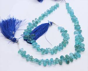 Apatita azul cielo natural, forma de lágrima suave, briolette de 5x7-6x8MM, cuentas de apatita azul claro en forma de lágrima para la fabricación de joyas al por mayor. - Product Image 2