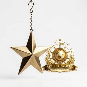 Pendentif étoile en laiton à huit branches, ornement métallique pour espaces intérieurs, ambiance festive et décorations saisonnières - Product Image 2