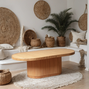Mango Wood <b>Oval</b> <b>Coffee</b> <b>Table</b> Solid Wooden Centre <b>Table</b> For Living Room Sofa Area Modern Home Furniture Lounge Decor Accent - Product Image 3