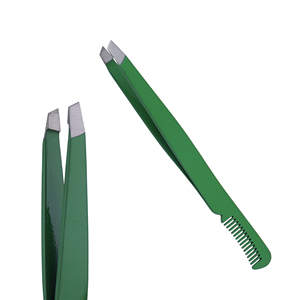 Pinzas para Cejas Color Verde Bosque con Logotipo Personalizado, con Peine Integrado, Pinzas de Alta Precisión para Recortar Cejas, Venta al Por Mayor - Product Image 4