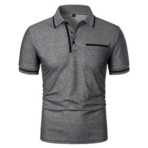 New Men Short Sleeve <b>Polo</b> <b>Shirts</b> Solid Color Casual T-<b>shirt</b> Summer Trendy Breathable Loose Sportswear <b>Pockets</b> Men <b>Shirts</b> - Product Image 1
