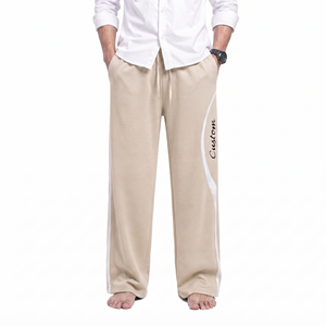 Men <b>Oversized</b> Relaxed Fit Jogger Pants Custom Logo Streetwear Casual <b>Sweatpants</b> With Contrast Side Panel Design - Product Image 2