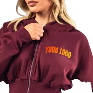 Casual Breathable <b>Zip</b>-<b>Up</b> Oversize Hooded Winter Women's Hoodie Stylish Comfortable Customizable High Quality Front Embroidery - Product Image 1