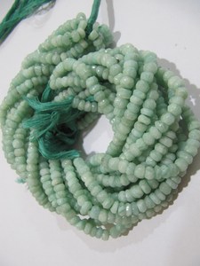 Cuentas facetadas de amazonita natural en forma de rondel de 5-6 mm, hilo de piedras preciosas verdes de 13 pulgadas de largo - Product Image 4