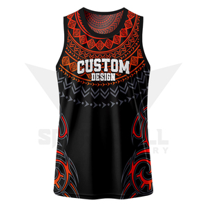 เสื้อกล้ามบาสเก็ตบอลสีดำแดงขาวแบบสั่งทำพิเศษ ระบายเหงื่อได้ดี ทรงสปอร์ต ใส่ได้ทั้งชายและหญิง เหมาะสำหรับเล่นกีฬาฤดูร้อน - Product Image 4