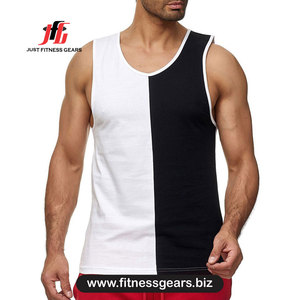 JUST FITNESS GEARS Débardeur pour homme en coton 100% écologique respirant, à séchage rapide, col rond, tricoté, bleu uni, 220g, modèle décontracté - Product Image 2