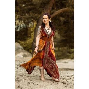 High Demand Boho Cotton Maxi Dress V Neck Sleeveless Regular Fit Asymmetric Hem Solid Printed <b>Wrap</b> Tie Eco-Friendly Summer <b>Beach</b> - Product Image 1