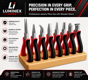 LUMINEX IMPEX LUB=113 <b>Long</b> <b>Nose</b> Stainless Steel Lightweight Smooth Work Jewelry Making Polishing Pliers for Bracelet Making DIY - Product Image 1
