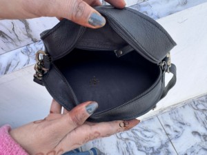 Nouvel Arrivage Sac à Main Rond en Cuir, Style Bohème Gypsy, Motif Damier, Fait Main, Western, Élégant, Sac Bandoulière Multi-usages - Product Image 3