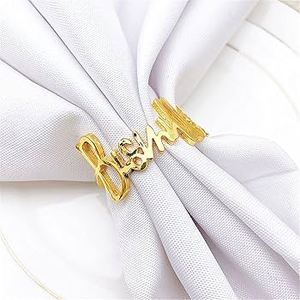 Anillos de Servilleta de Metal con Acabado Plateado, Modernos y Elegantes, para Bodas, Fiestas y Cenas, Diseño de Cuerda, Decoración de Mesa, Venta al Por Mayor - Product Image 5