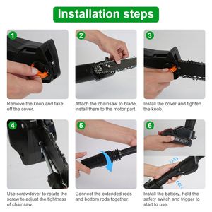 "7.4ft Cordless Pole <b>Saw</b> with 775W Motor 2x 3000mAh Batteries 35ft/s Chain Speed Safety Protecions" - Product Image 2