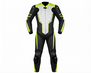 Traje de Motociclismo Profesional para Hombre, 1 Pieza, Cuero Genuino de Vaca/Canguro, Estilo MotoCP, Nivel de Protección 2 - Product Image 1