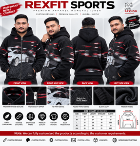 Sudadera con capucha unisex personalizada con cremallera completa y estampado, de forro polar grueso, estilo urbano, con logotipo personalizado, OEM, al por mayor, ropa casual - Product Image 3
