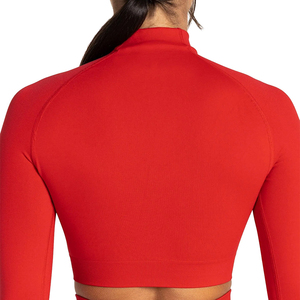 Haut court léger sans couture à manches longues pour femme, taille haute, idéal pour la gym, le fitness et le yoga - Product Image 4