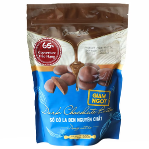 Venta al por mayor de galletas de chocolate puro para pedidos de fabricación OEM/ODM, botones de chocolate negro auténtico HALAL 65% cacao, precio de panadería. - Product Image 1