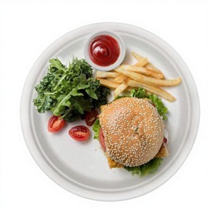 OEM Bio-Degradable Disposable Bagasse Paper Plate 7x7 inch round made of sugarcane <b>pulp</b> for Parties & Wedding - Product Image 3